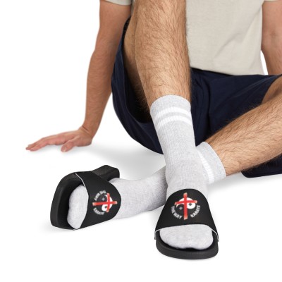 Men's PU Slide Sandals w/logo