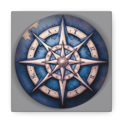 Compass Stylized Blues Canvas Gallery Wraps