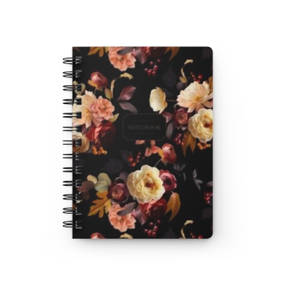 Hardcover Spiral Bound Notebook - Autumn Night Floral 