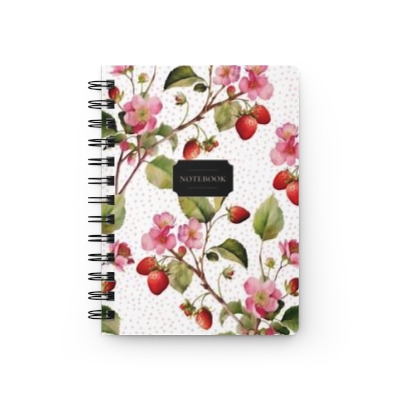 Hardcover Spiral Bound Notebook - Strawberry Fields