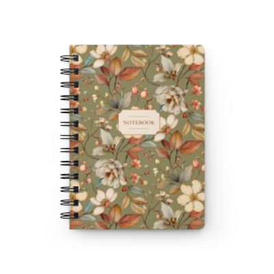 Hardcover Spiral Bound Notebook - Woodland Vale - Olive