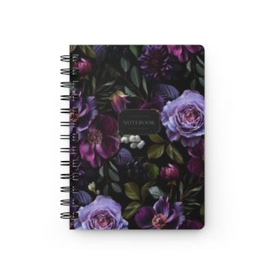 Hardcover Spiral Bound Notebook - Dark Gothic Floral