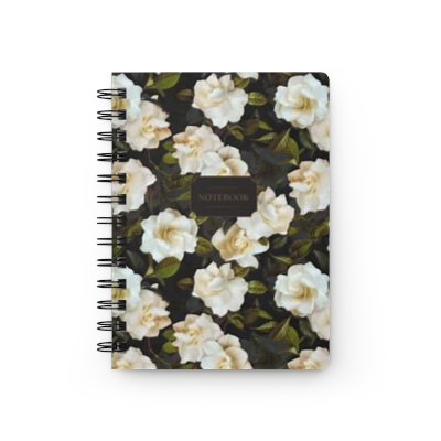 Hardcover Spiral Bound Notebook - Gardenia Floral