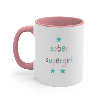 Sober Supergirl - Accent Coffee Mug, 11oz