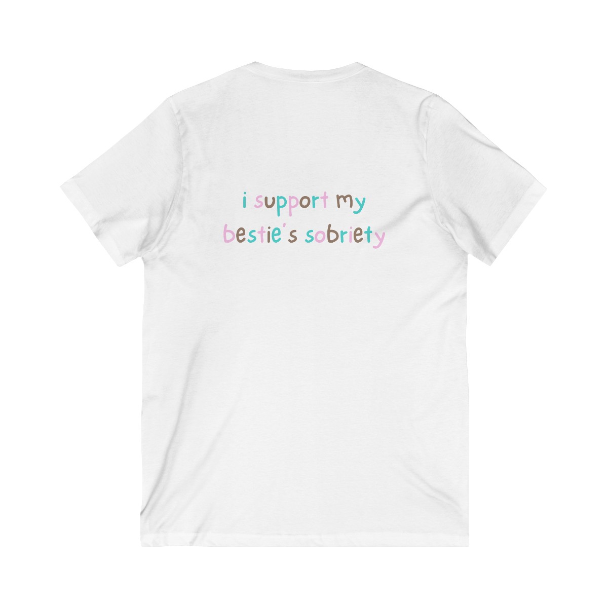 Bestie's Sobriety - Unisex Jersey Short Sleeve V-Neck Tee product thumbnail image