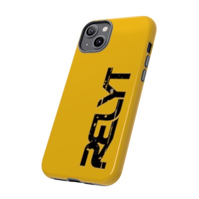 Relyt_Tough Cases_Various Models (iPhone, Samsung Galaxy, and Google Pixel) Yellow Case with Black Relyt Logo