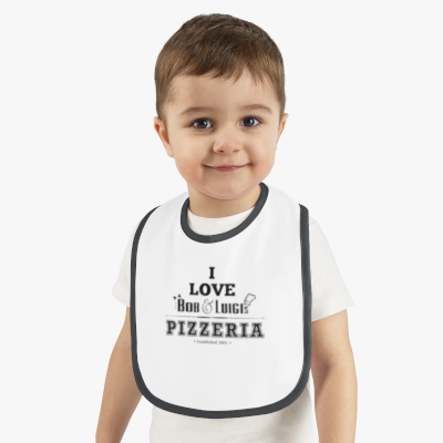 I Love My Pizza Baby Jersey Bib