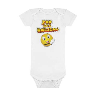 LIght Passers Marketplace "You are Amazing" Onesie® Organic Baby Bodysuit in White