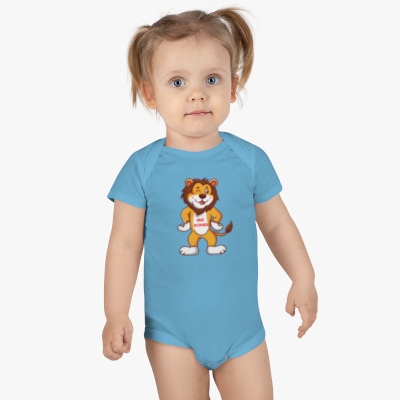 Light Passers Marketplace "Lion says "Be Kind"Baby Short Sleeve Onesie® in pastel colors