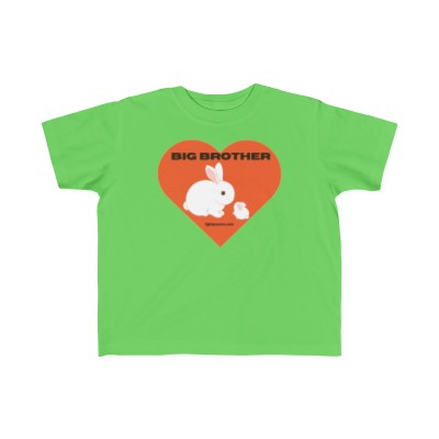 Light Passers Marketplace "Big Brother" with white bunnies inside a heart Toddler's Fine Jersey Tee  in 9 colors