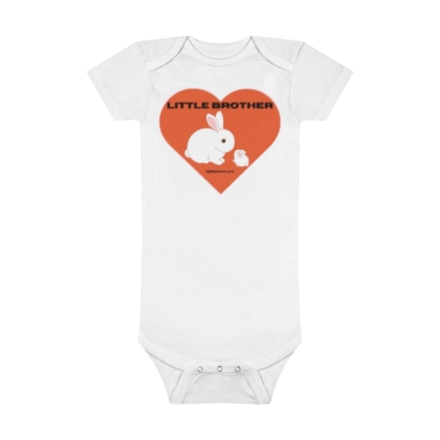 Light Passers Marketplace "Little Brother" Onesie® Organic Baby Bodysuit in white