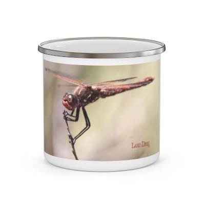 Dragonfly Enamel Camping Mug