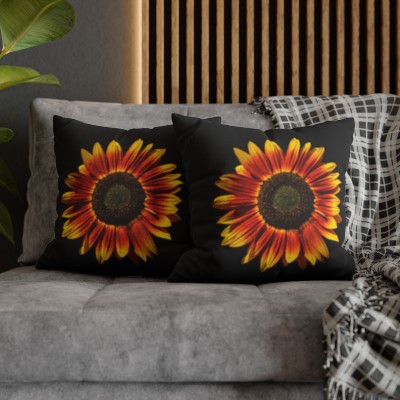 TSmartArt Sun-kissed Sunflower. Polyester Square Pillow Case