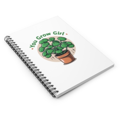 Spiral Notebook - Chinese Money Plant "You Grow Girl" - Ruled Line