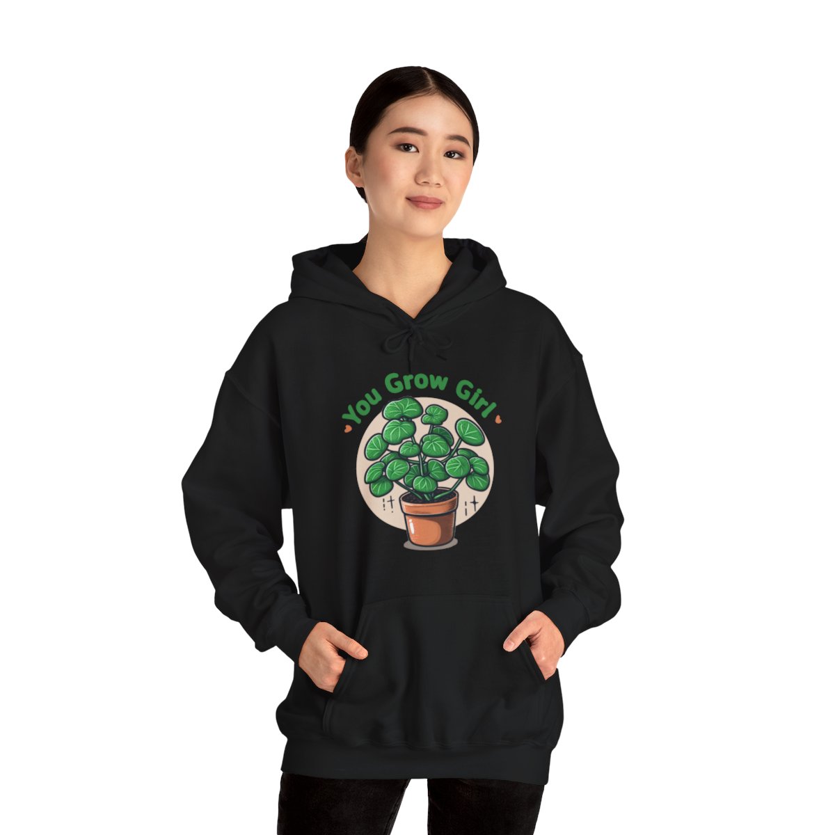 Hooded Sweatshirt - Chinese Money Plant “You Grow Girl” - Unisex Heavy Blend™  product main image