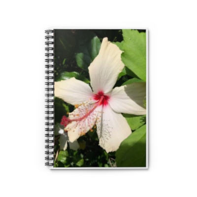 White Lily Spiral Notebook - Ruled Line