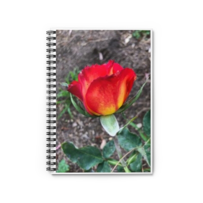 Upright Rose Spiral Notebook - Ruled Line