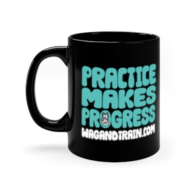 Practice Makes Progress Black Coffee Mug, 11oz