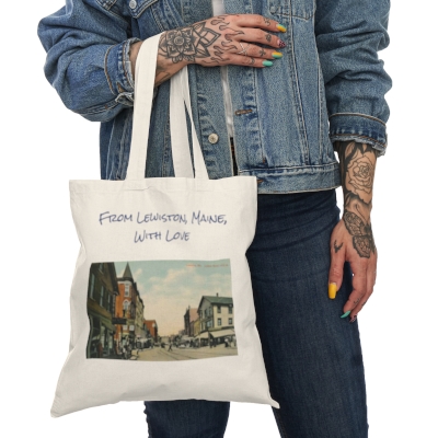 From Lewiston, Maine, With Love - Natural Tote Bag
