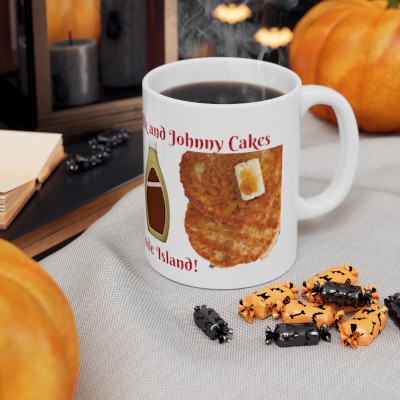 Ceramic Mug 11oz - Clam Chowder, Coffee Milk and Johnny Cakes - I Rhode Island!
