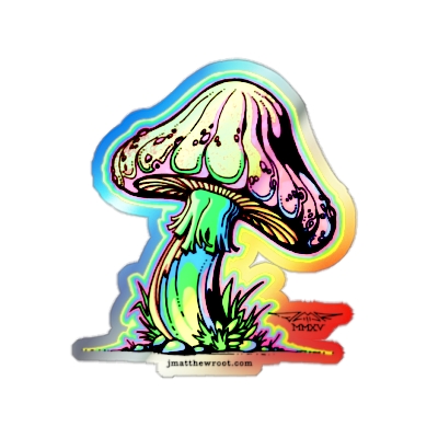 J Matthew Root - Trippy Shroom - Holographic Die-cut Stickers