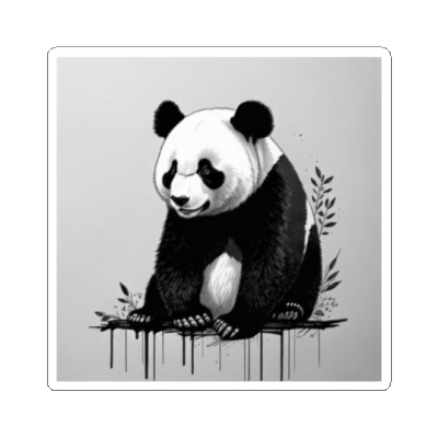 Panda Stylized Pen and Ink Kiss-Cut Stickers