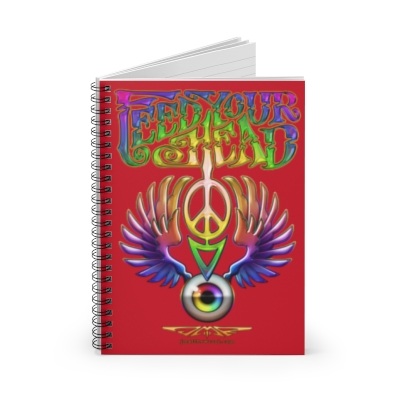 J Matthew Root - Feed Your Head - Spiral Notebook Red