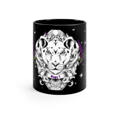 Lioness Black Coffee Mug, 11oz