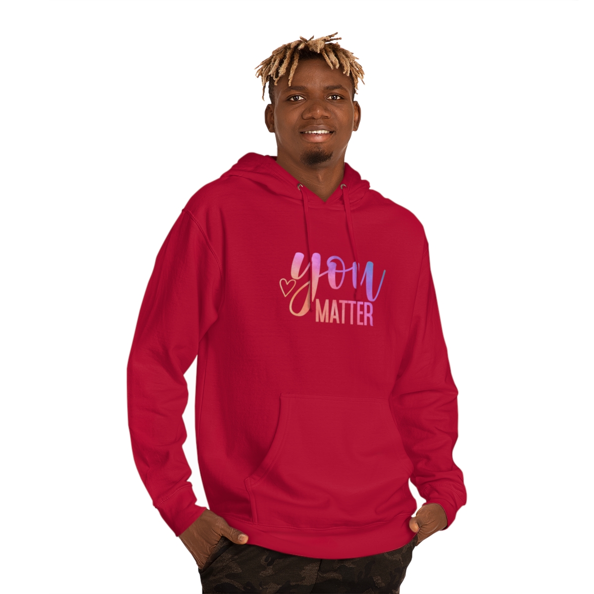 Unisex Hooded Sweatshirt with a message for everyone to embrace..."You Matter"...because you do! Makes a great holiday gift for someone you love and for yourself! product thumbnail image