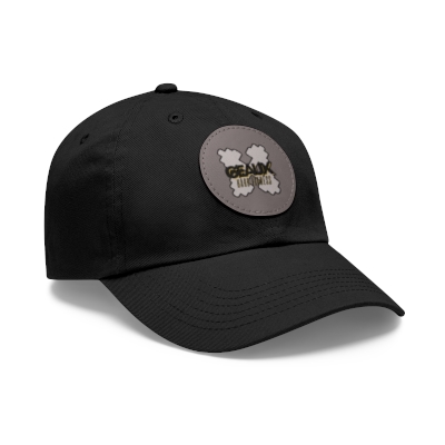 Geaux Hard Fit Dad Hat with Leather Patch (Round)
