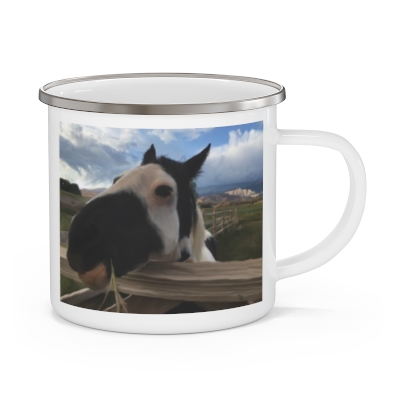 Torrey Horse/Land Desk Enamel Camping Mug