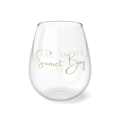 Take me to Sunset Bay (White) - Stemless Wine Glass, 11.75oz