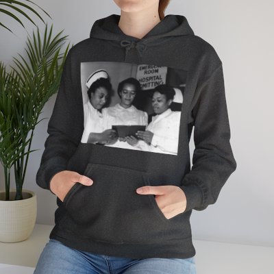 Nurse Hooded Sweatshirt, Vintage, World War II, Manhattan Project, Black History, Hoodie, African American