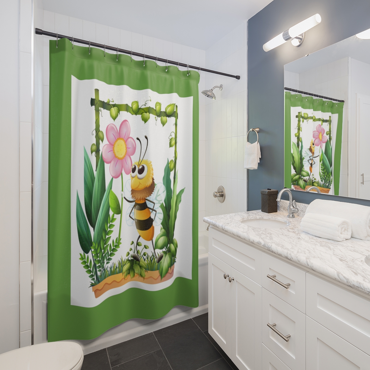 Shower Curtains Bee Green Floral product thumbnail image