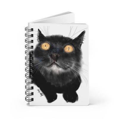 Sweet Cat Drawing Spiral Notebook Lined: Beans