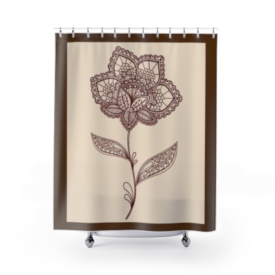 Shower Curtains Brown Flower