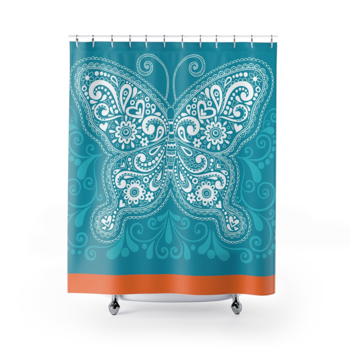 Shower Curtain White Butterfly product thumbnail image
