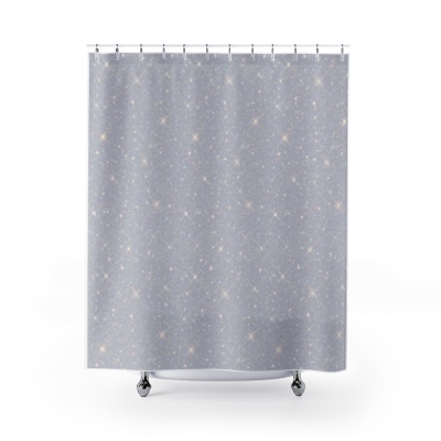Shower Curtains Silver Glitter