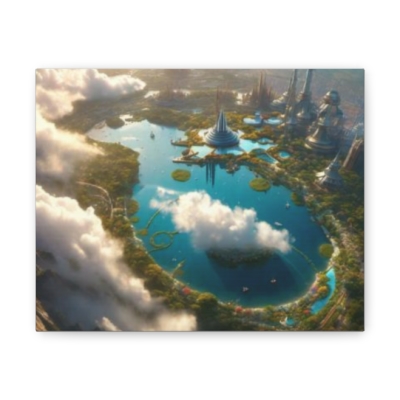 Futuristic City with Lake