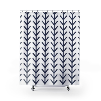 Shower Curtain Blue Lines