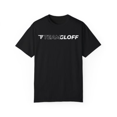Team Gloff  ALL WHITE Text Logo Comfort Colors Tee