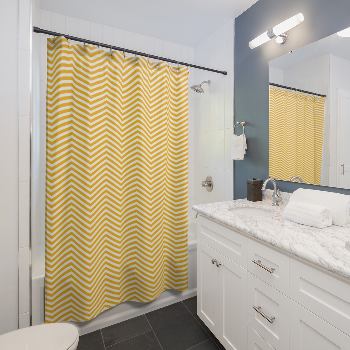 Shower Curtains Yellow White product thumbnail image