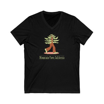 Unisex V-Neck—Walking Tree in Mountain View, California—Tee from Bella + Canvas- Super Soft Jersey