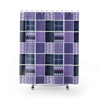 Shower Curtains Purple Squares