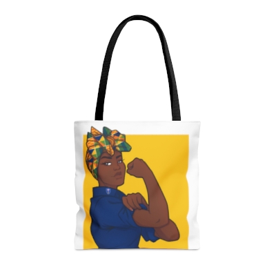 African American Rosie the Riveter Tote Bag (AOP)  - Empowerment and Strength Bag