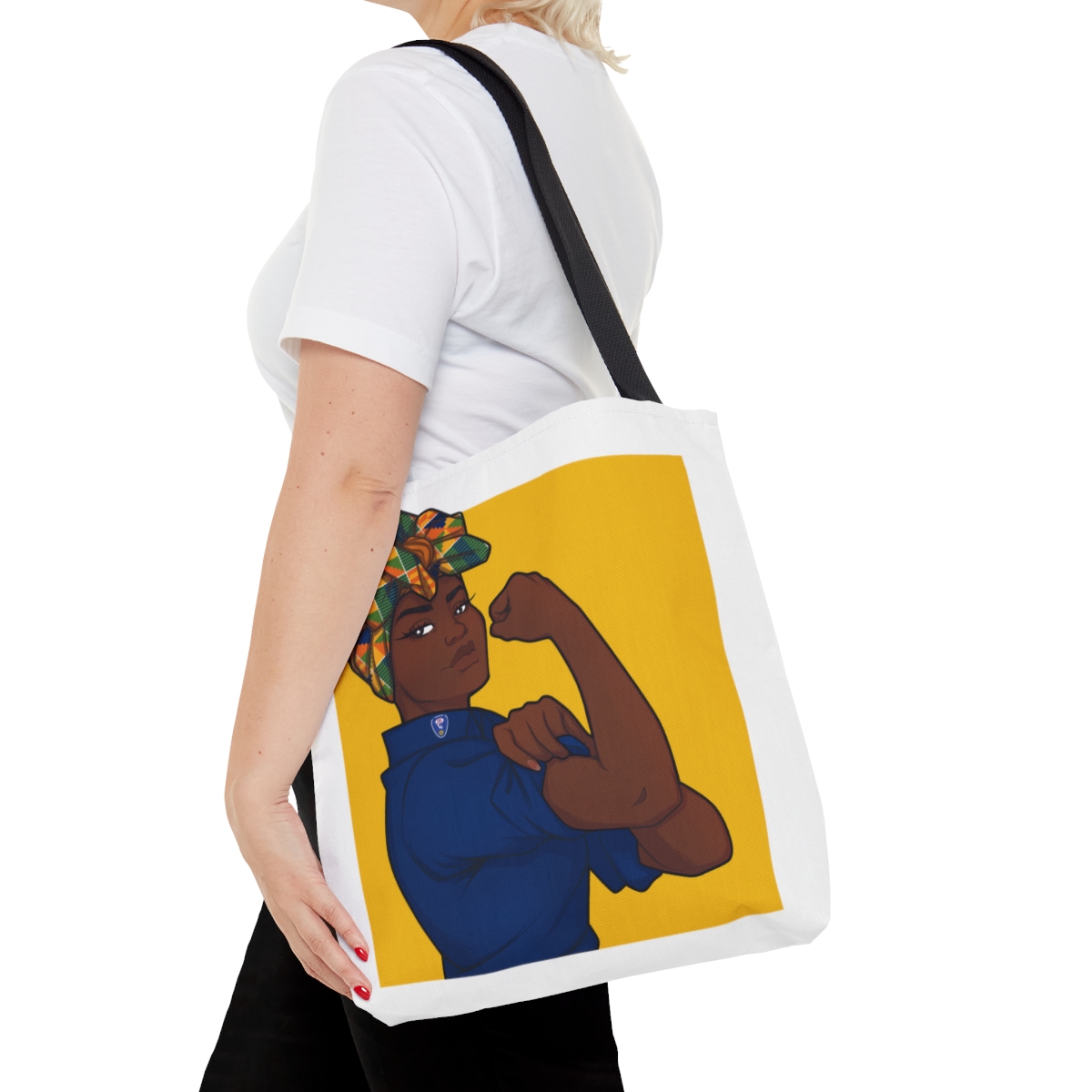African American Rosie the Riveter Tote Bag (AOP)  - Empowerment and Strength Bag product thumbnail image
