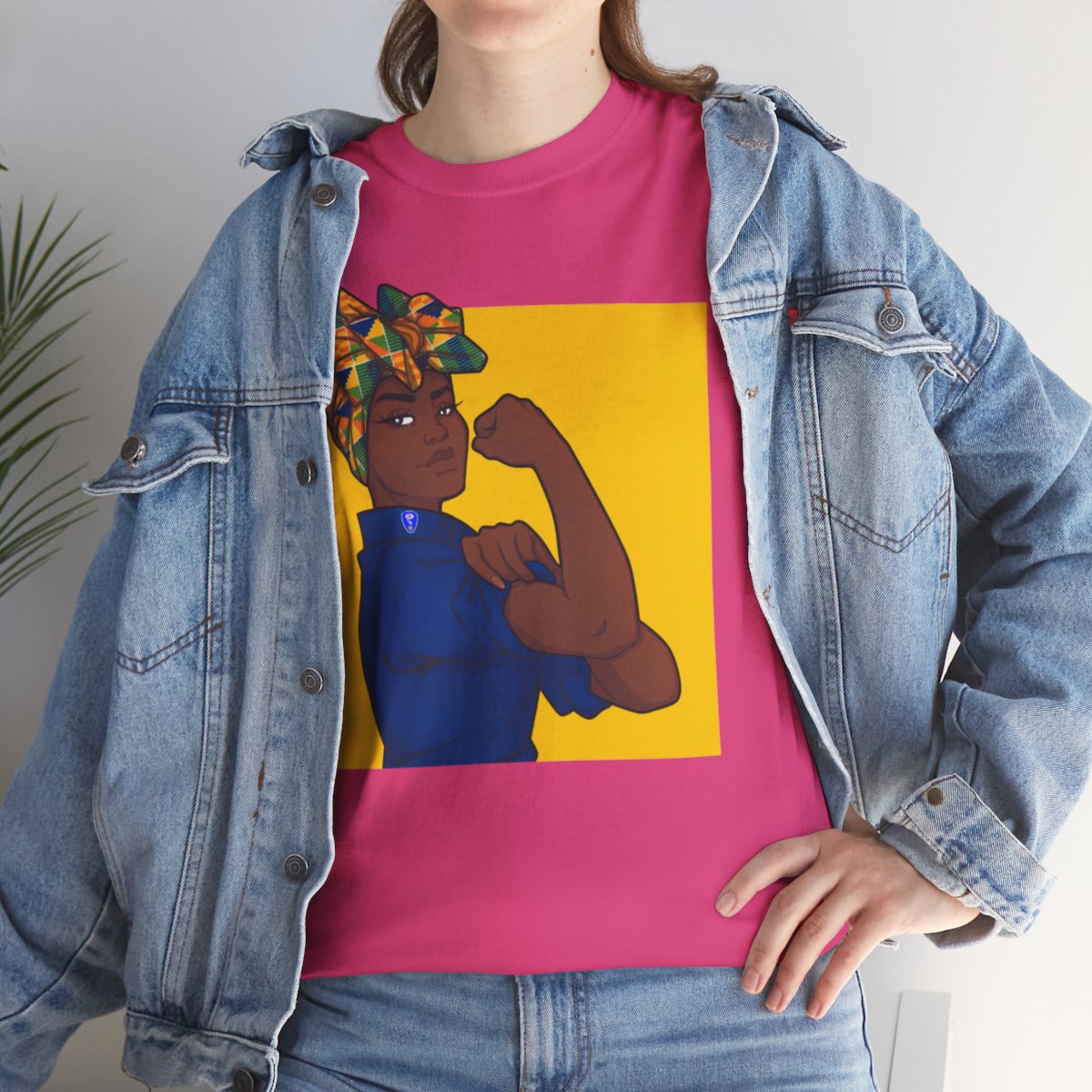 African American Rosie the Riveter Unisex Heavy Cotton T-Shirt  - Empowerment and Strength Graphic Tee  product thumbnail image