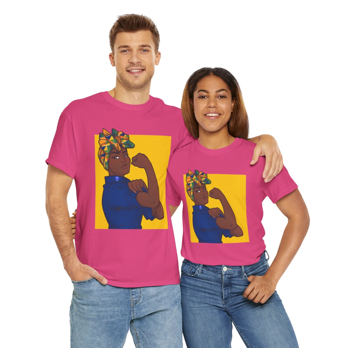 African American Rosie the Riveter Unisex Heavy Cotton T-Shirt  - Empowerment and Strength Graphic Tee  product thumbnail image