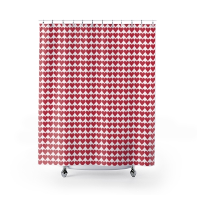 Shower Curtains Red Hearts