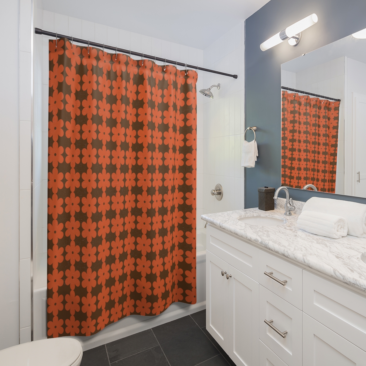 Shower Curtains Brown Orange Flowers product thumbnail image